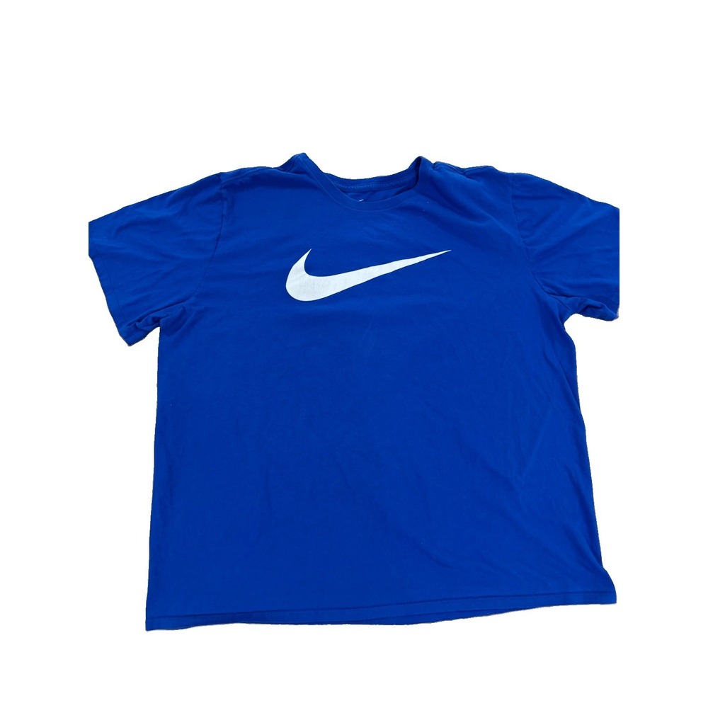 Nike The Nike Tee Men's XXL Athletic Cut Royal Blue White Swoosh T-Shirt